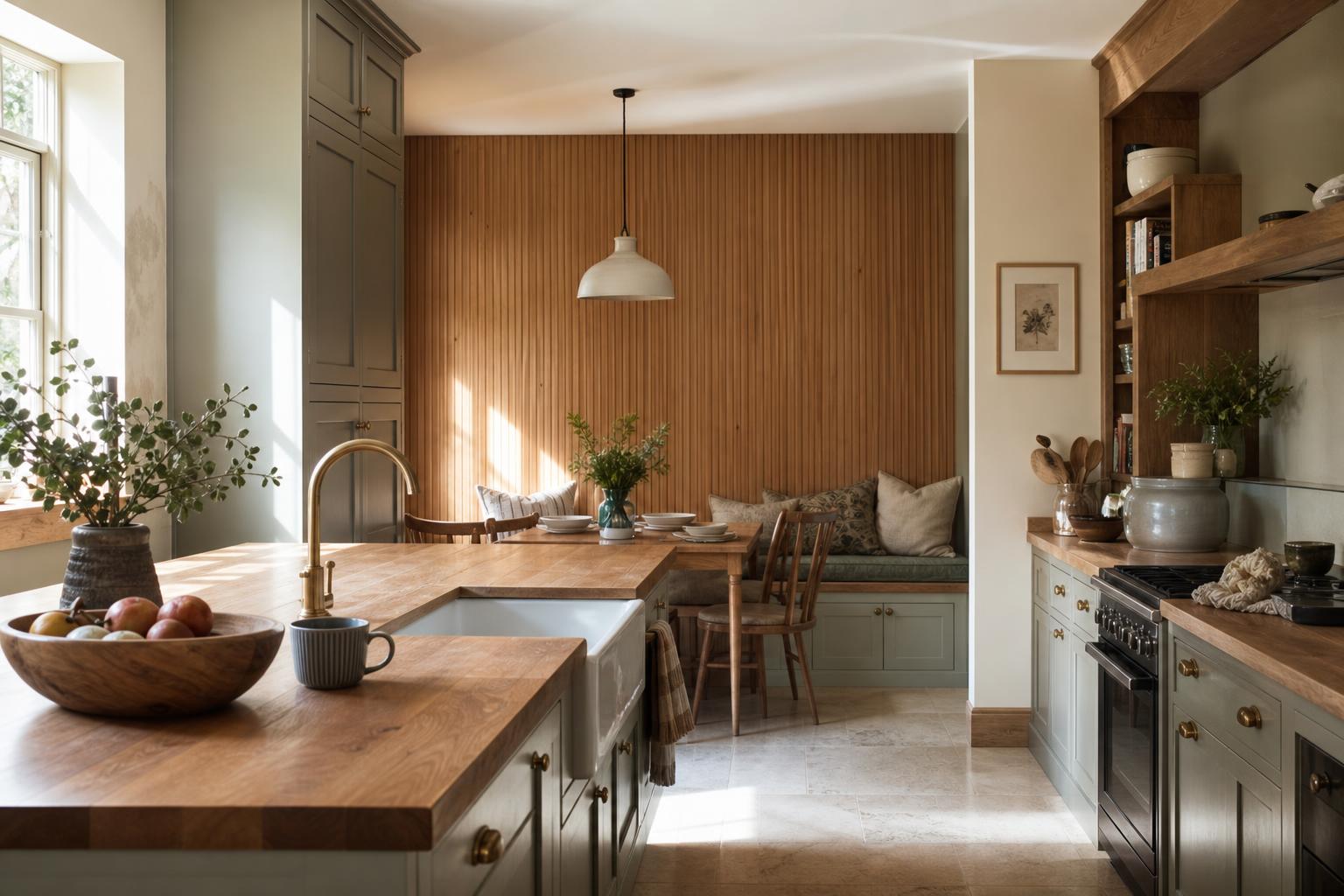 Quiet bespoke kitchen design with timber joinery and calm natural light