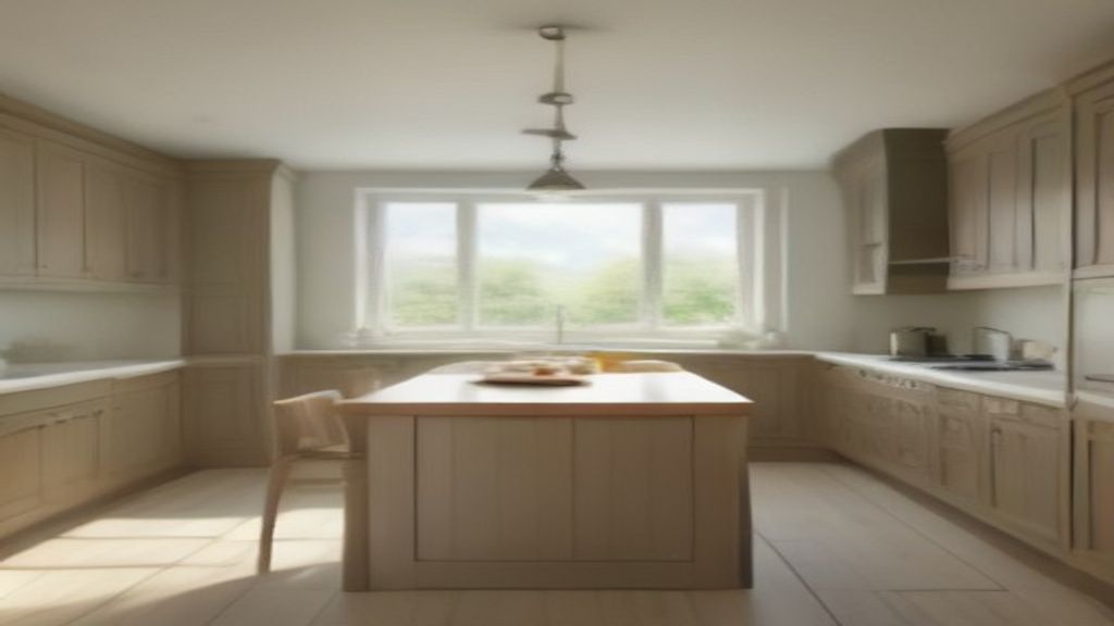Bespoke kitchen island with fitted cabinetry in a bright UK home
